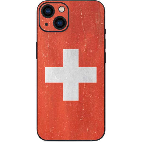 Switzerland Flag Distressed iPhone 14 Plus Skin